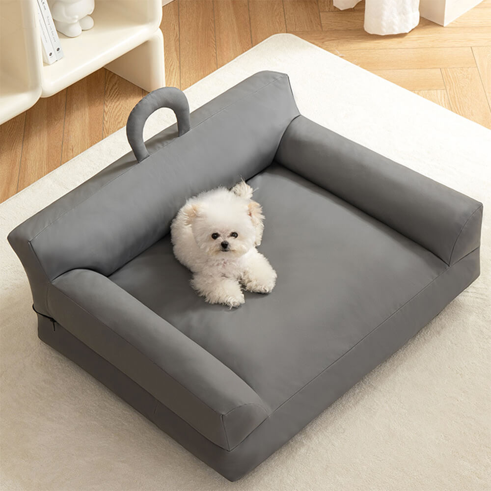 Cama moderna de sofá de respaldo de respaldo y gato