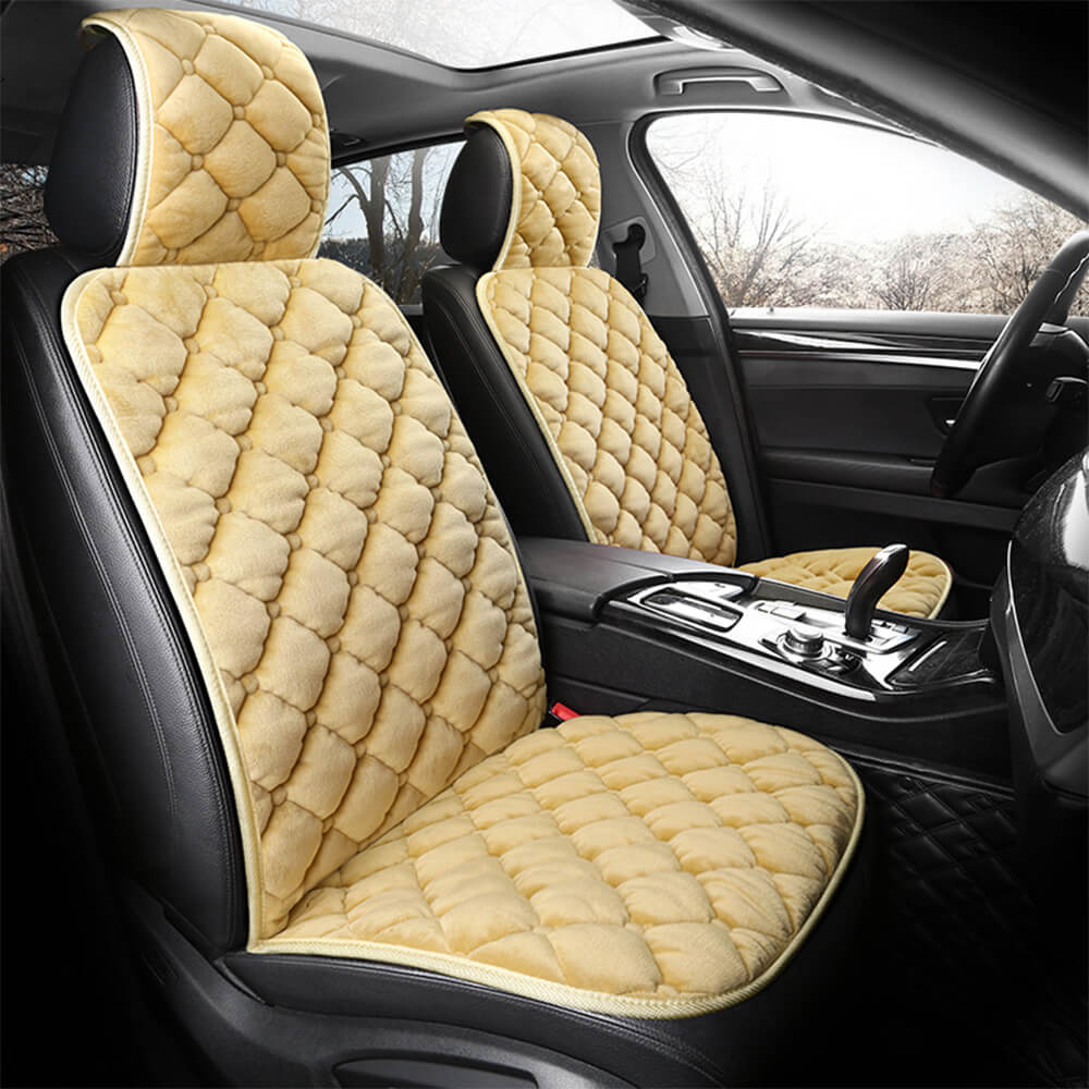 Cojín de asiento de coche de felpa gruesa y cálida de lujo