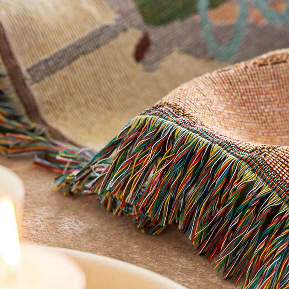 Cubierta de sofá decorativa de punto de punto de Jacquard suave con temas de Navidad