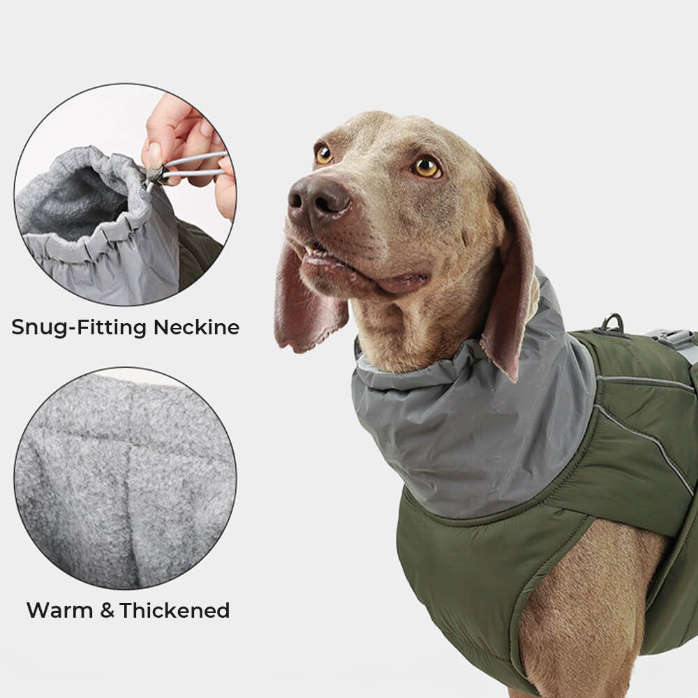 Chaqueta reflectante de perro caliente de cuello alto impermeable