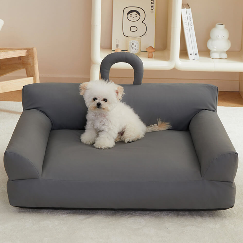 Cama moderna de sofá de respaldo de respaldo y gato