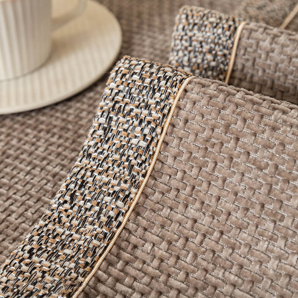 Tweed moderno de la temporada Tweed Woven Chenille Anti-Slip Couch Coach