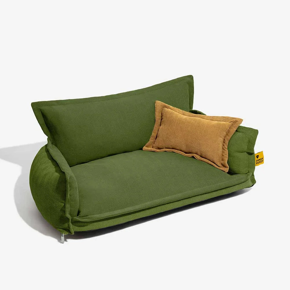 Cama ortopédica para perros de chenilla de temporada completa, con esponja de doble capa y almohada desmontable