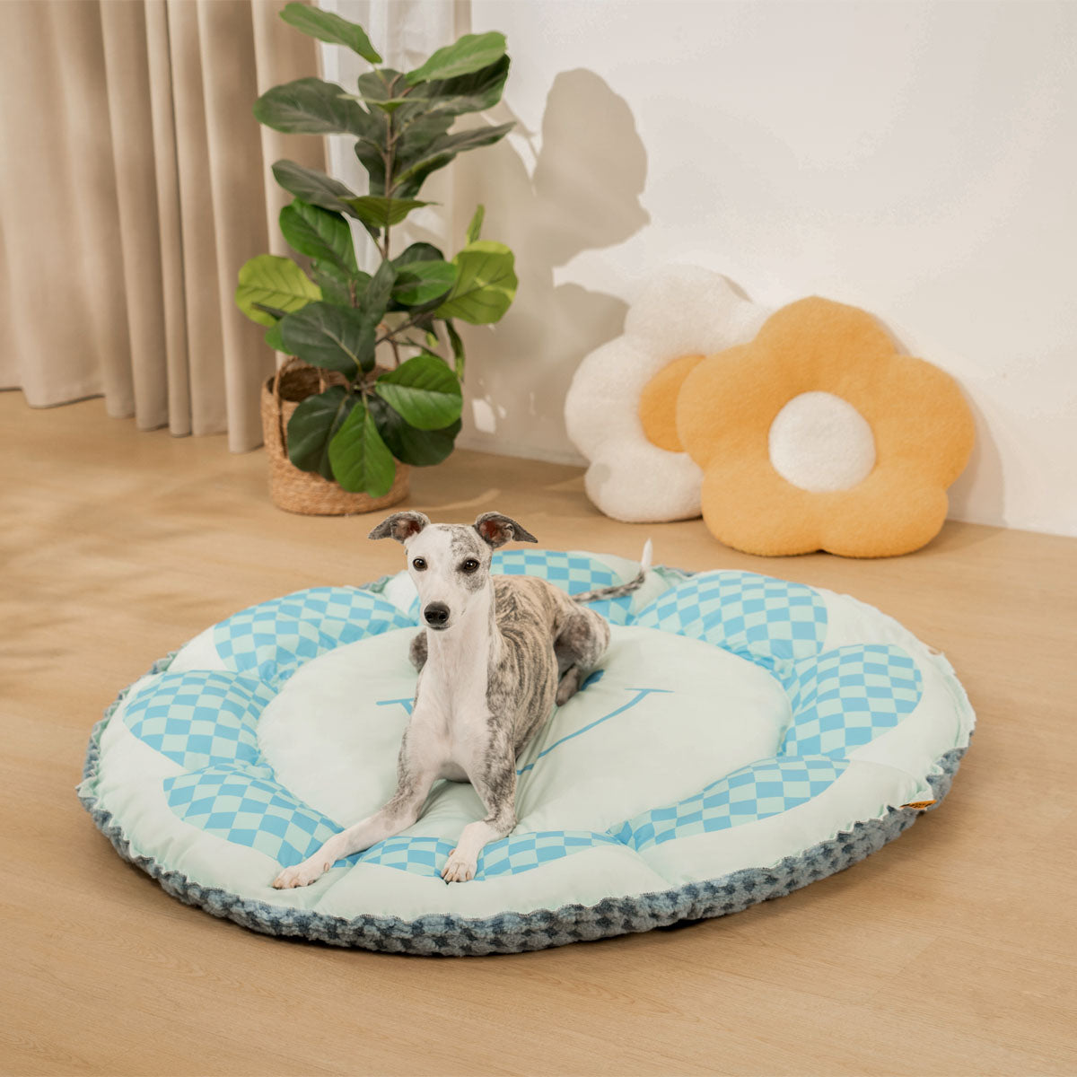 Cama para perros redonda con colchón de refrigeración reversible de doble cara