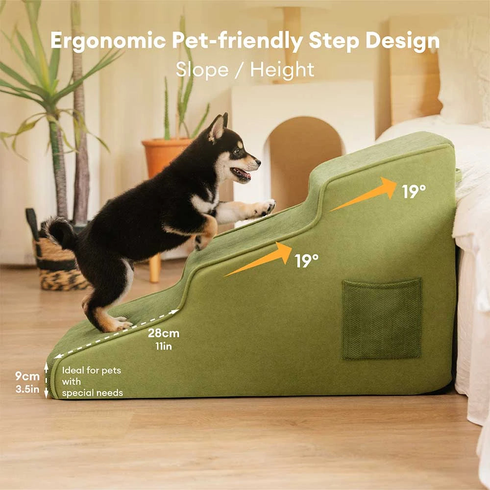 Escaleras de mascota de esponja extraíbles extra anchas de chenille