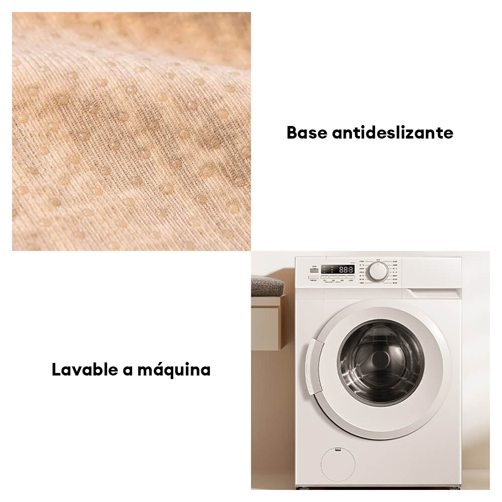 Funda de sofá de terciopelo moderno con líneas abstractas y bordes ondulados