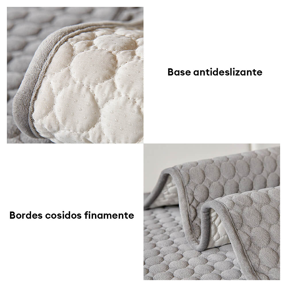 Funda de sofá redonda de ante acolchado, absorbente de humedad, transpirable y antideslizante