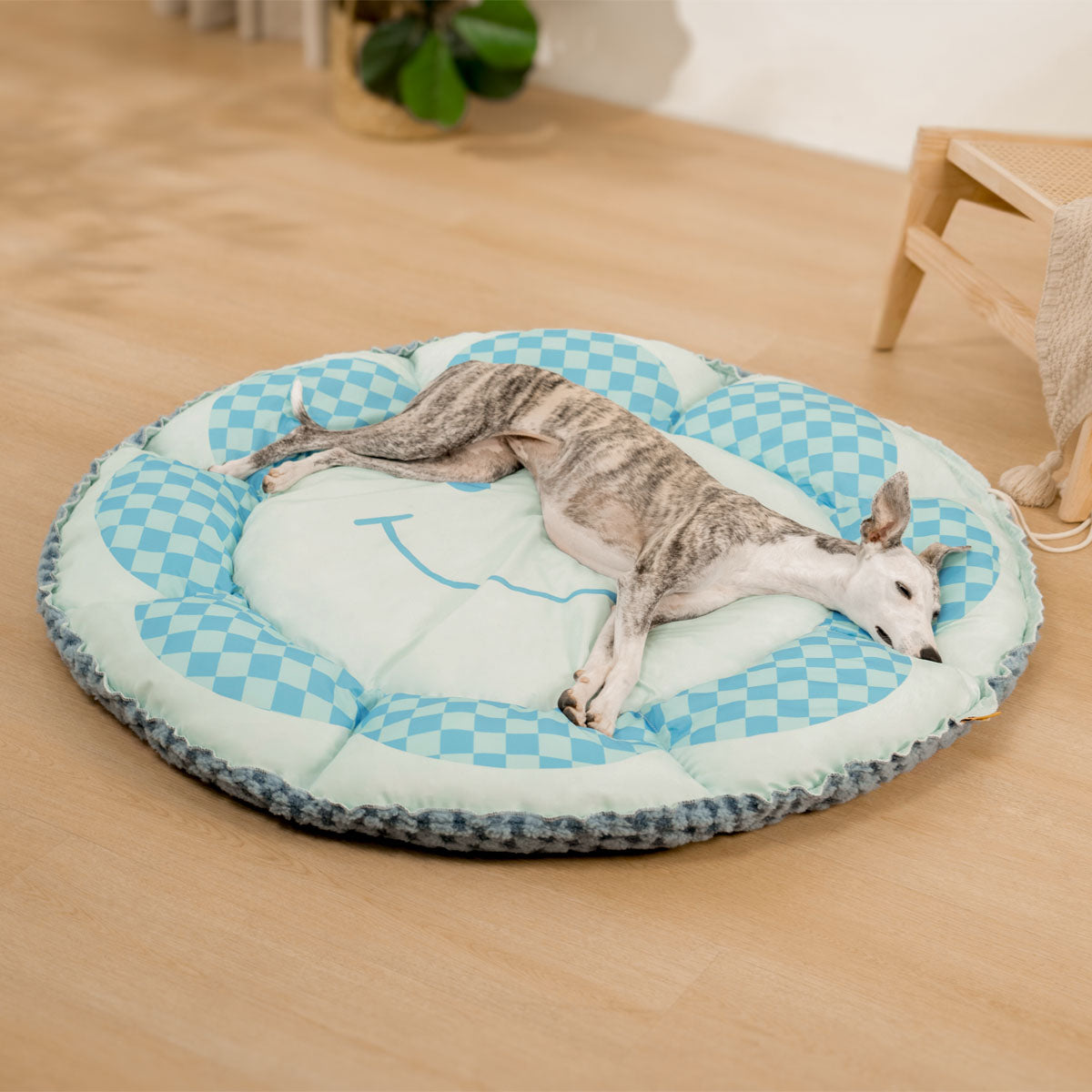 Cama para perros redonda con colchón de refrigeración reversible de doble cara