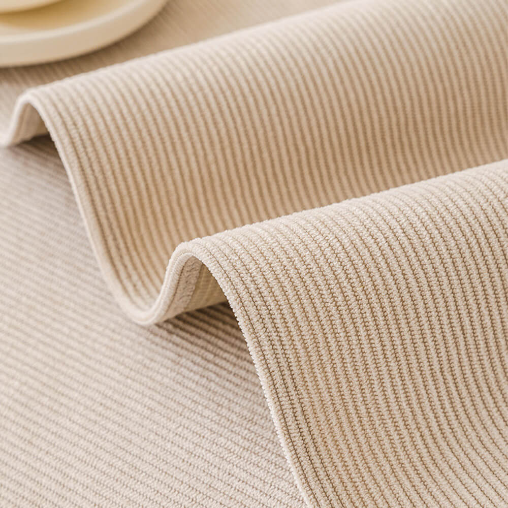 Funda de sofá de pana suave, resistente al agua y a los arañazos, con pompones, para todas las estaciones