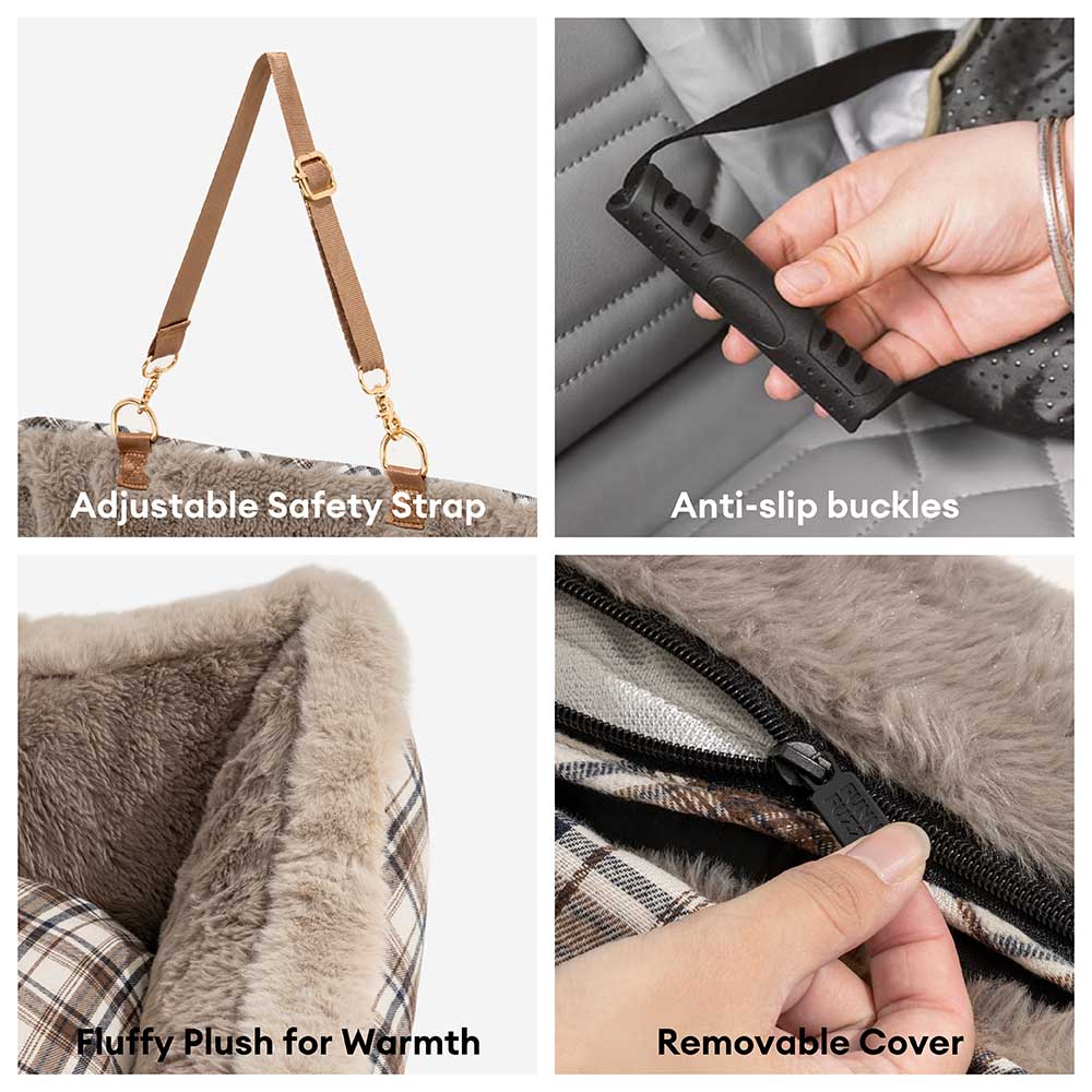 Gran clásico y esponjoso refuerzo para perros asiento para perros segura