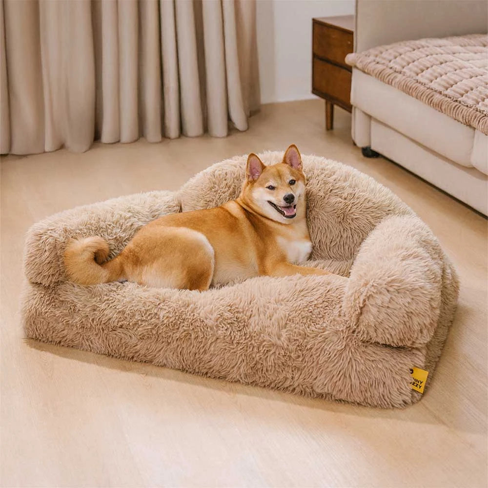Cama de sofá de perro ortopédico de esponja y esponja de lujoso - Fluffyhaven Fluffyhaven