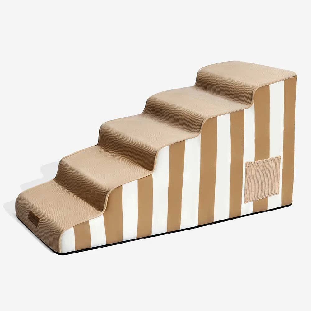 Escalera de mascotas antideslizante de esponja extraíble de rayas de moda - SafeStep