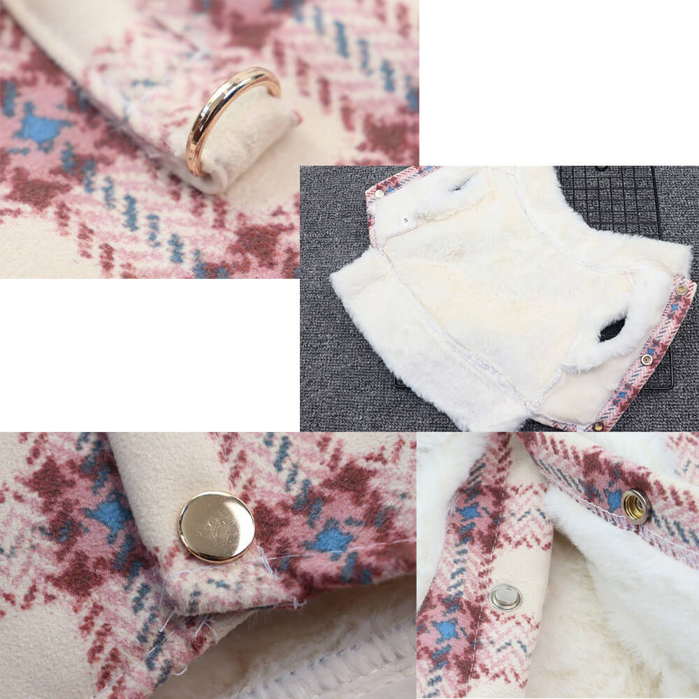 Chaqueta para perros de lana de vellón a cuadros: una chaqueta de invierno cálida y elegante