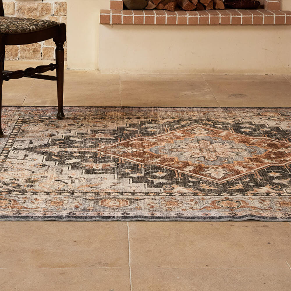 Alfombra de sala de estar de estilo persa étnico nórdico