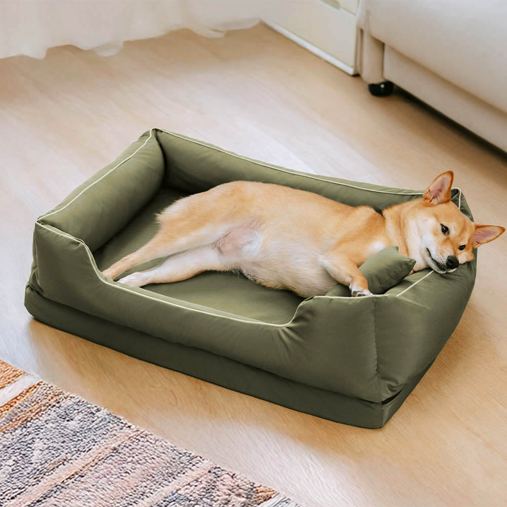 Cama de perros lavable antideslizante impermeable de estilo nórdico con almohada con almohada