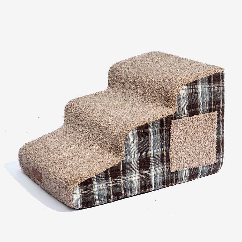 Rampas para mascotas de esponja de alta densidad con estampado de cuadros desmontables - ComfyClimb
