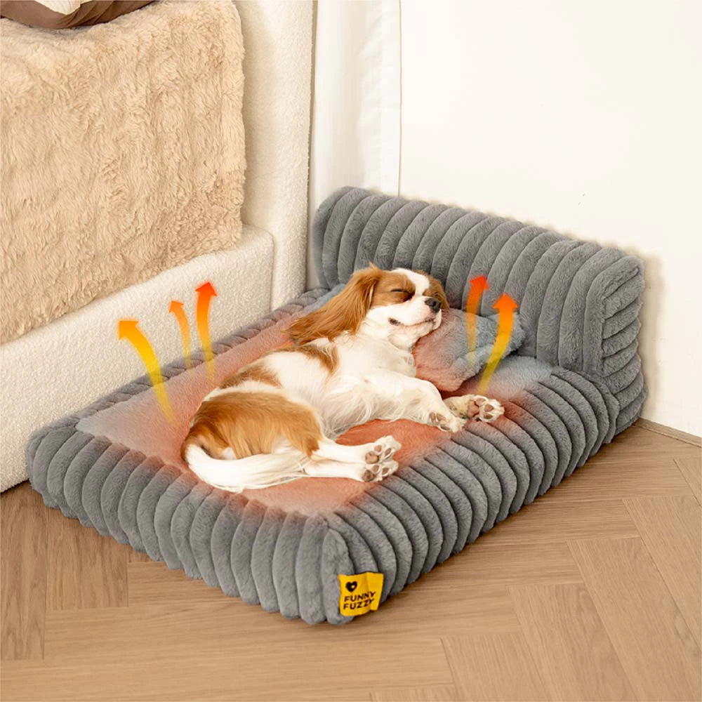 Mini Plush Home-Style Backrest Orthopedic Bed for Small Dogs - TinyNest