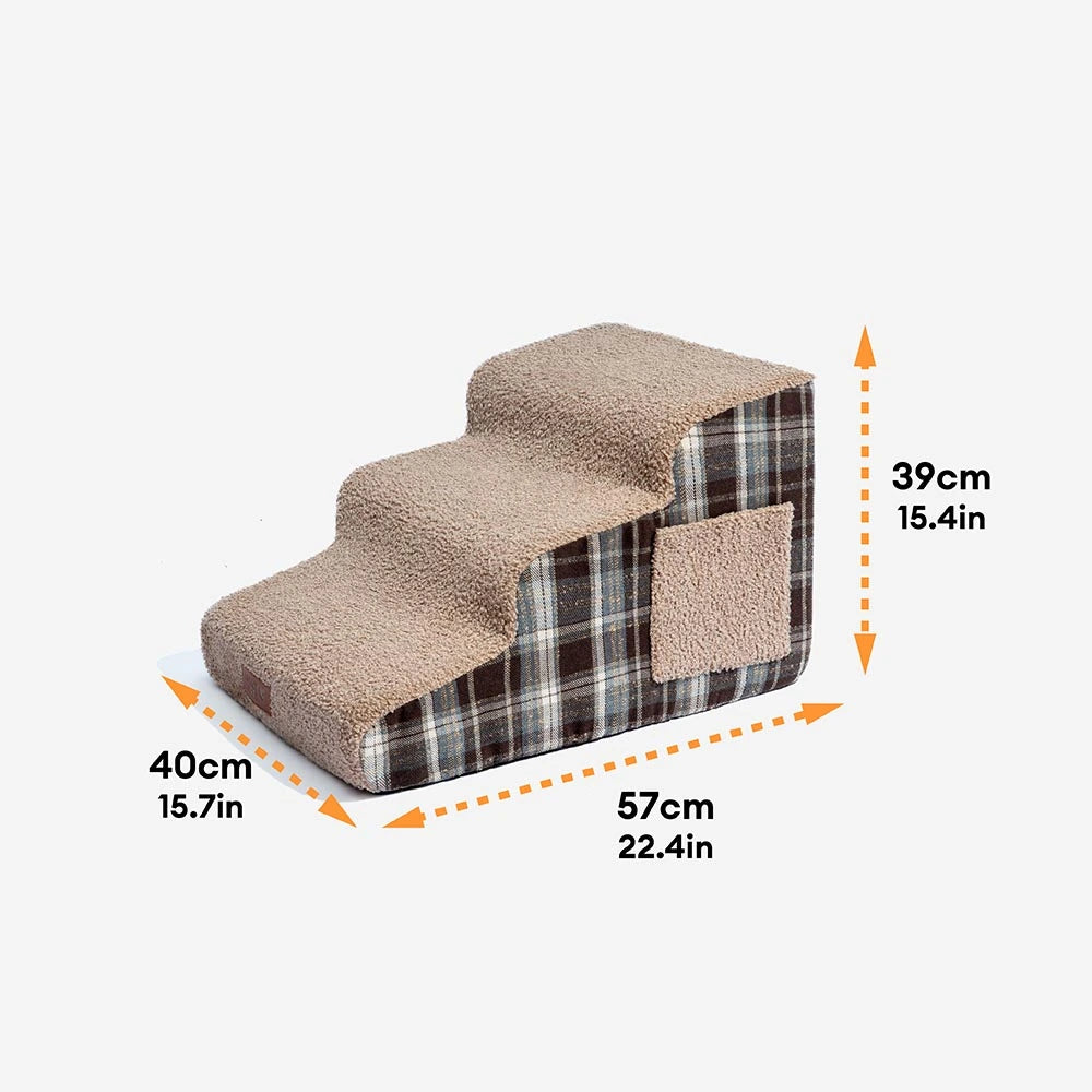 Rampas para mascotas de esponja de alta densidad con estampado de cuadros desmontables - ComfyClimb