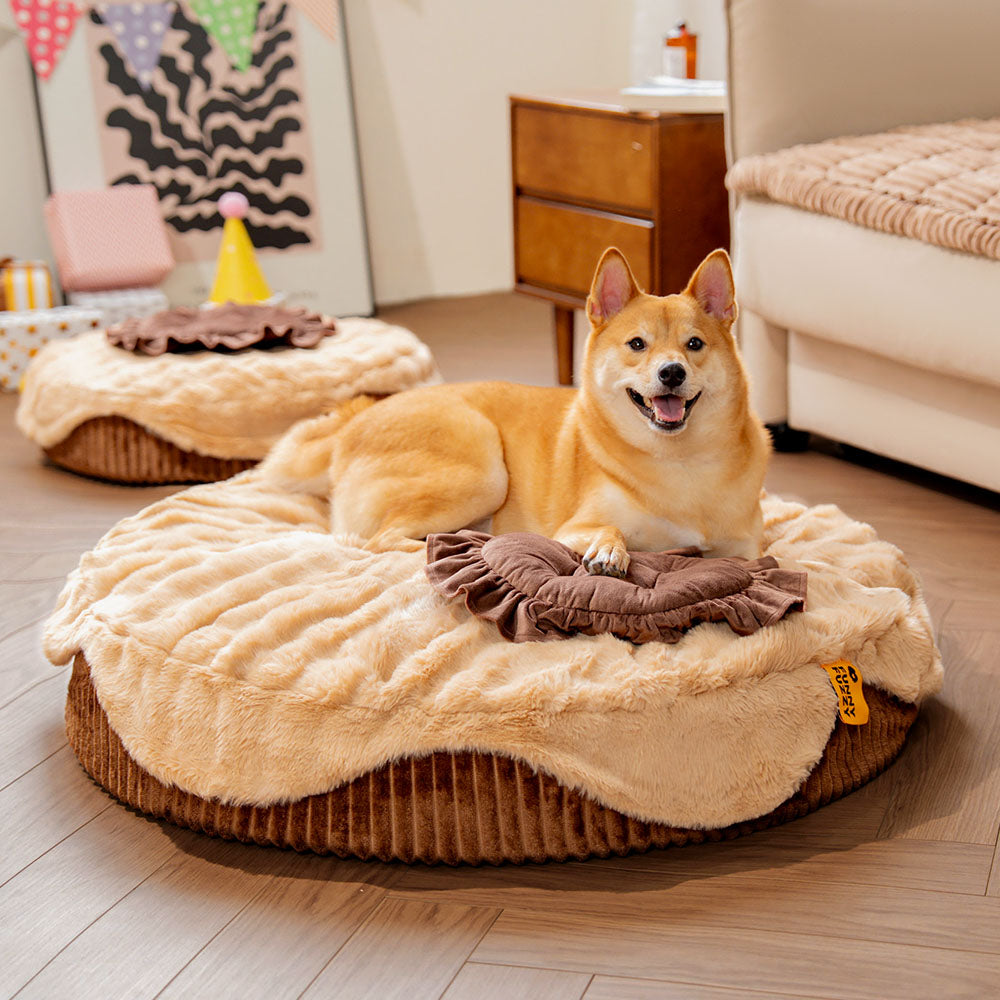 Fluffy Cake-Shaped Detachable Plush Orthopedic Pet Bed – DreamBake