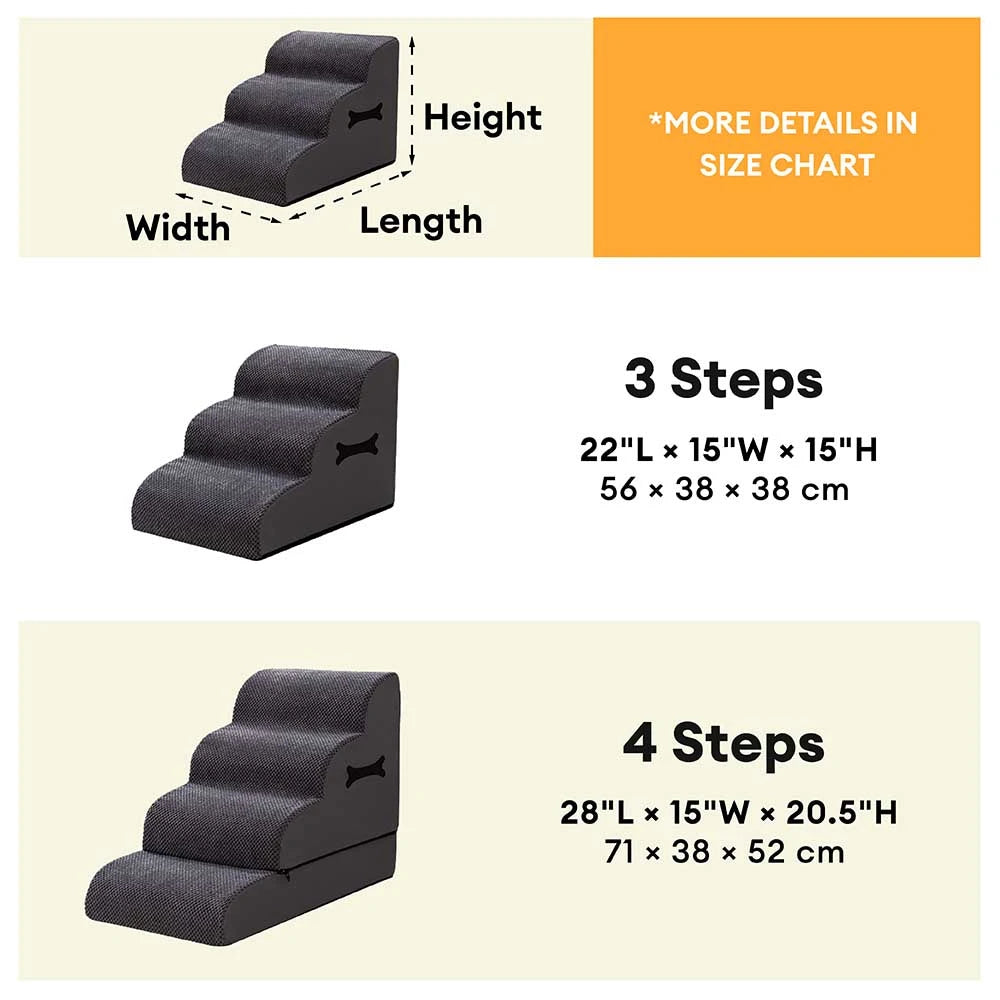 Escaleras para perros suaves y lavables, ajustables y antideslizantes, con rampa suave