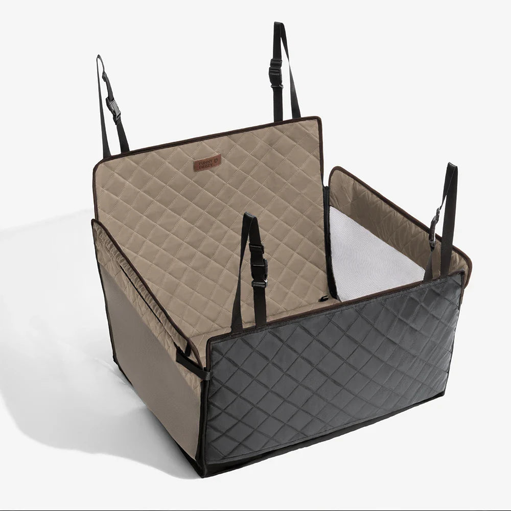 Funda para asiento de automóvil para perros de lujo de cuero sintético repelente al agua - RideProtector
