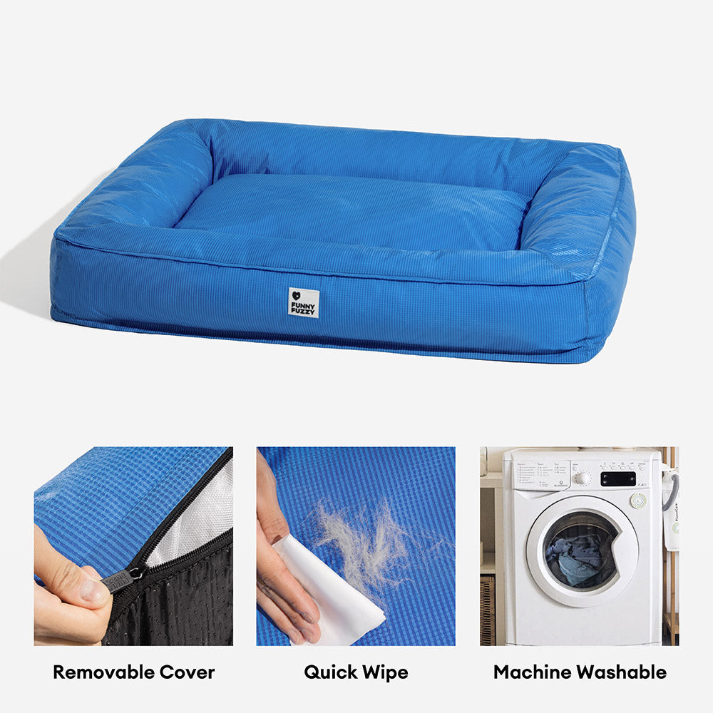 Cama para perro grande ortopédica y totalmente impermeable con soporte envolvente