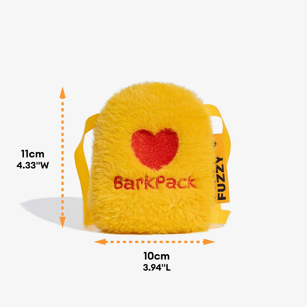Juguete de perro de peluche chirriante FUNNYFUZZY para mochila – BarkPack