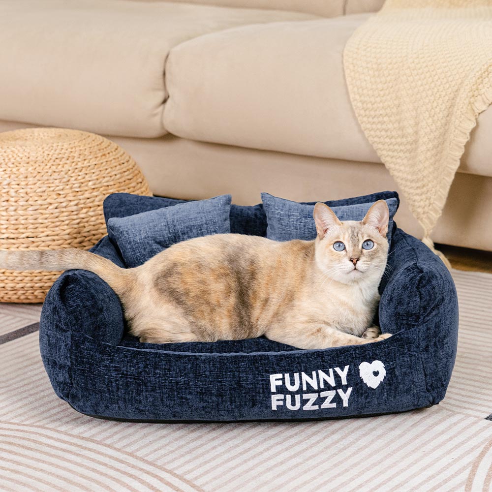 Cama de sofá de gato blando chenille chenille