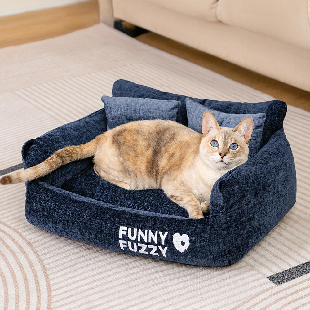 Cama de sofá de gato blando chenille chenille