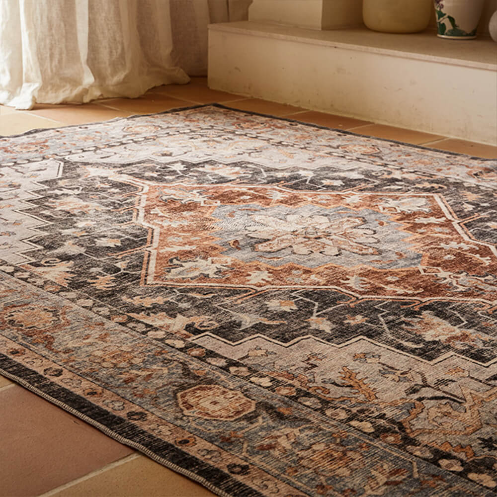 Alfombra de sala de estar de estilo persa étnico nórdico