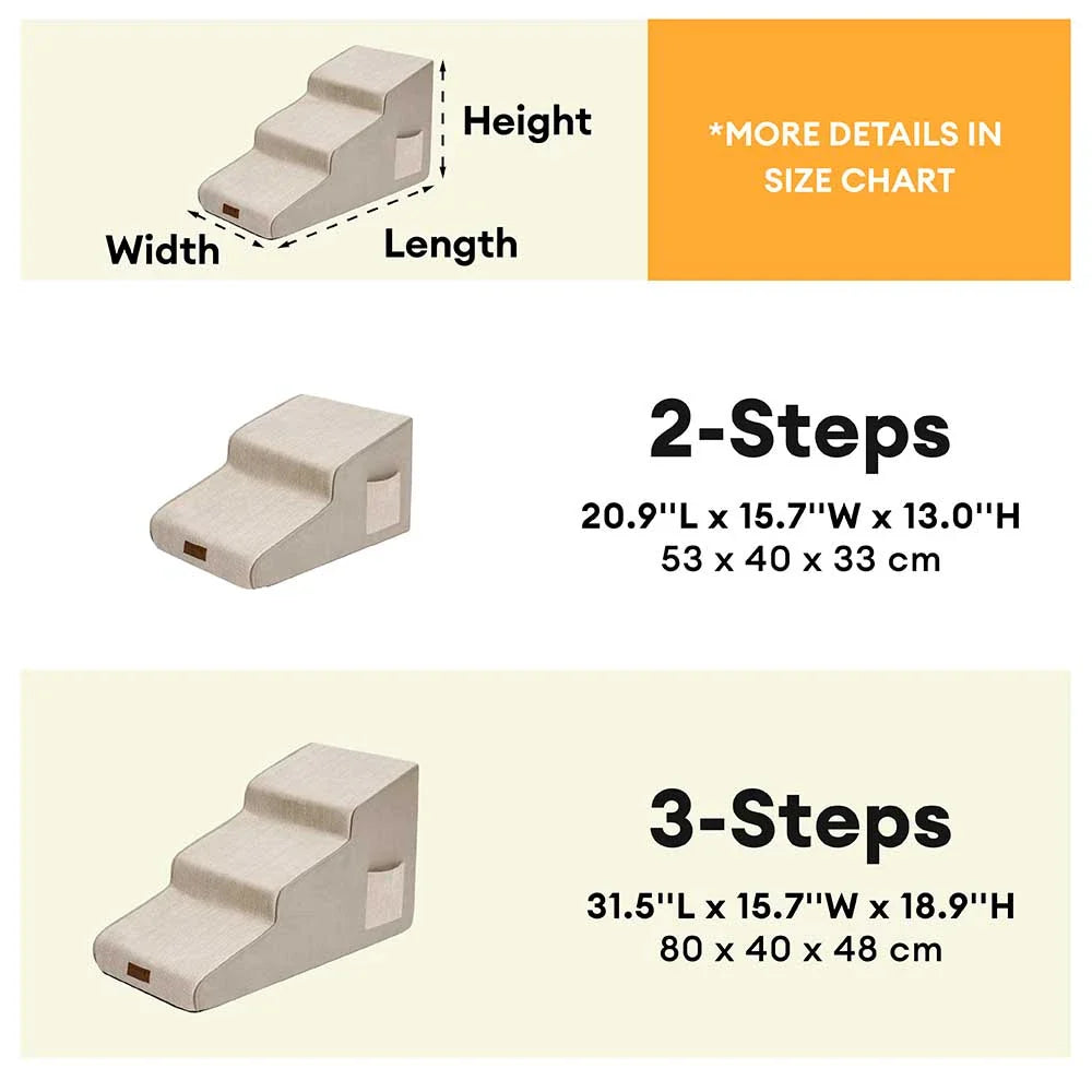 Escalones para mascotas de esponja desmontable antideslizante extra anchos de chenilla - SafeRamp