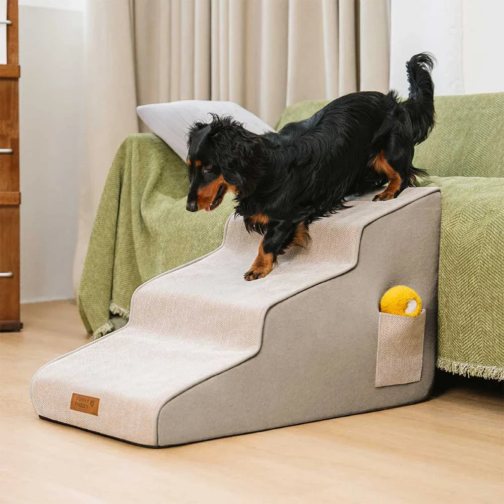 Escalones para mascotas de esponja desmontable antideslizante extra anchos de chenilla - SafeRamp