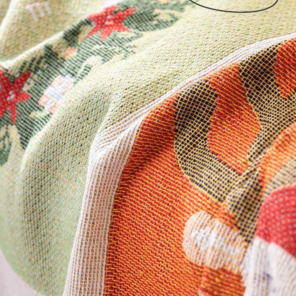 Cubierta de sofá decorativa de punto de punto de Jacquard suave con temas de Navidad