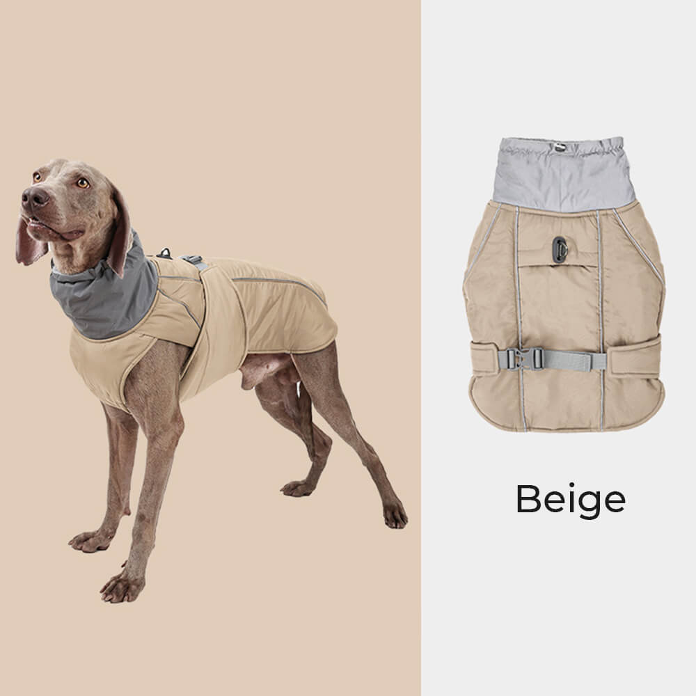 Chaqueta reflectante de perro caliente de cuello alto impermeable