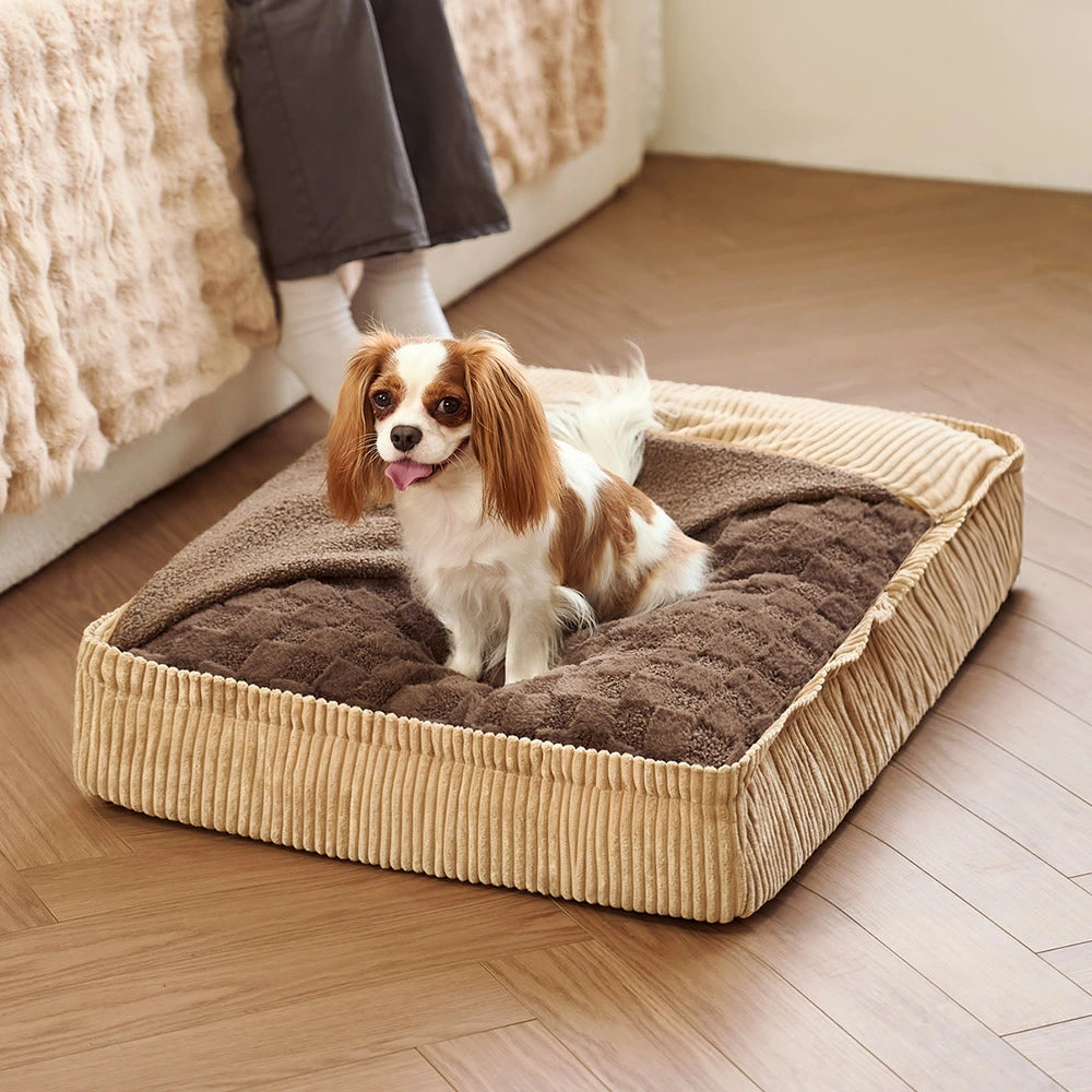 Fluffy Warm Detachable Orthopedic Dog Bed- Checker Cocoon