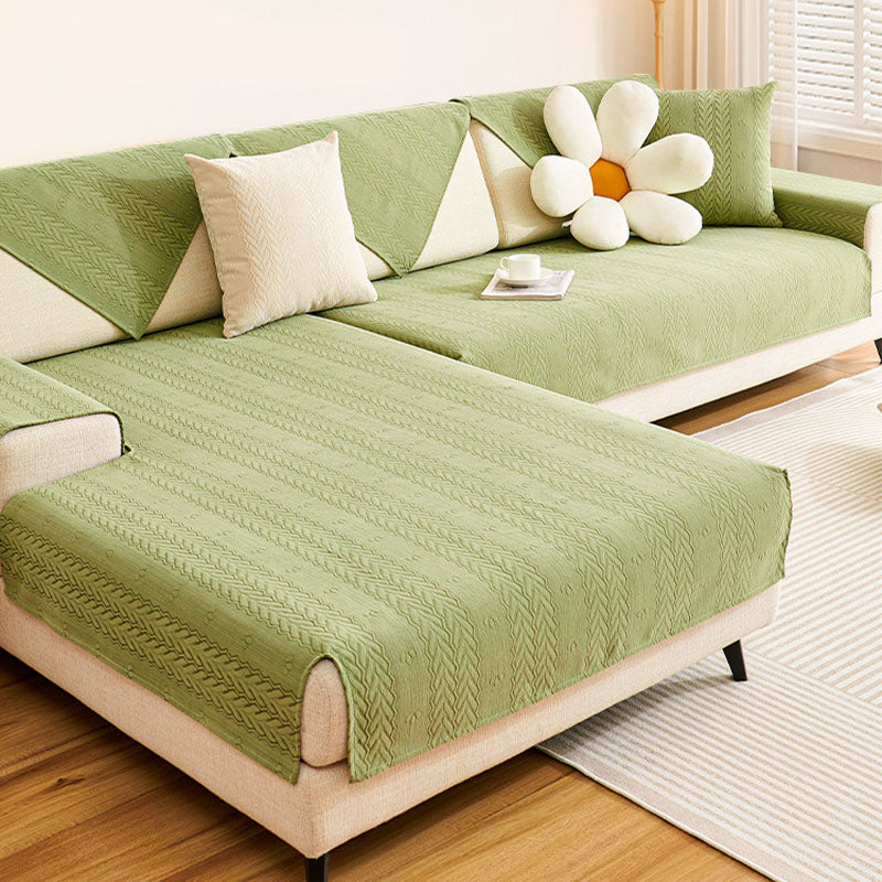 Cubierta de sofá sin deslizamiento transpirable impreso por oreja de trigo Chenille