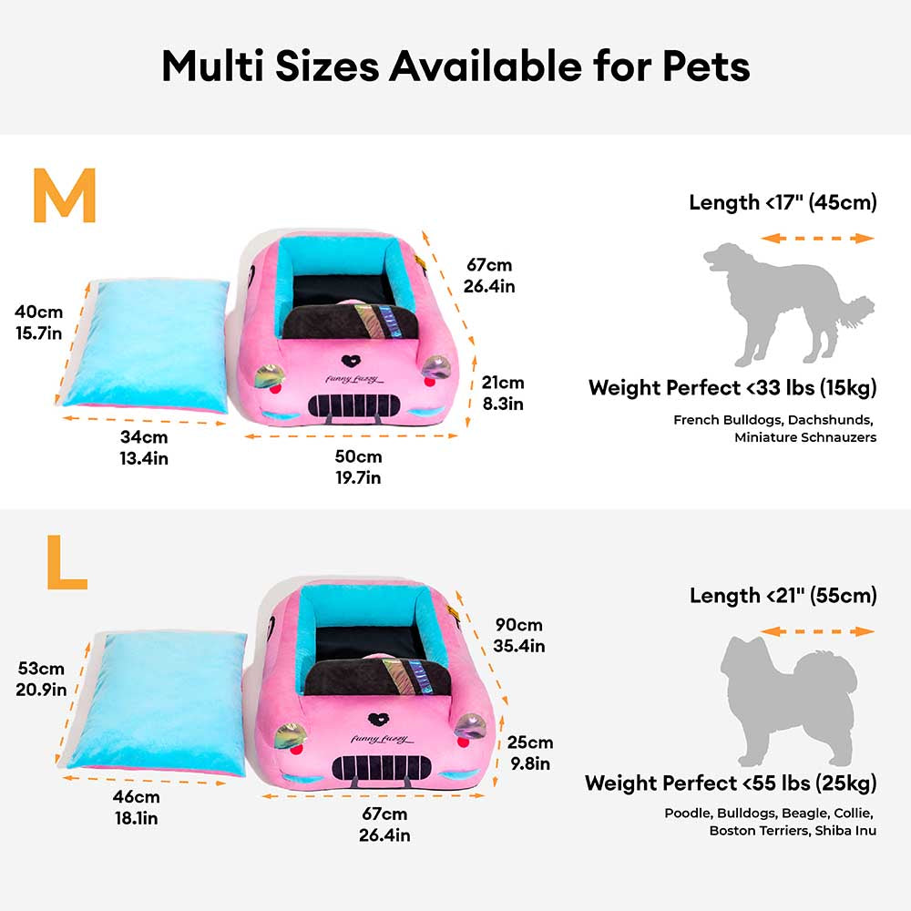 Cama de mascotas de autos de carreras convertibles clásicos - Fast & Fur