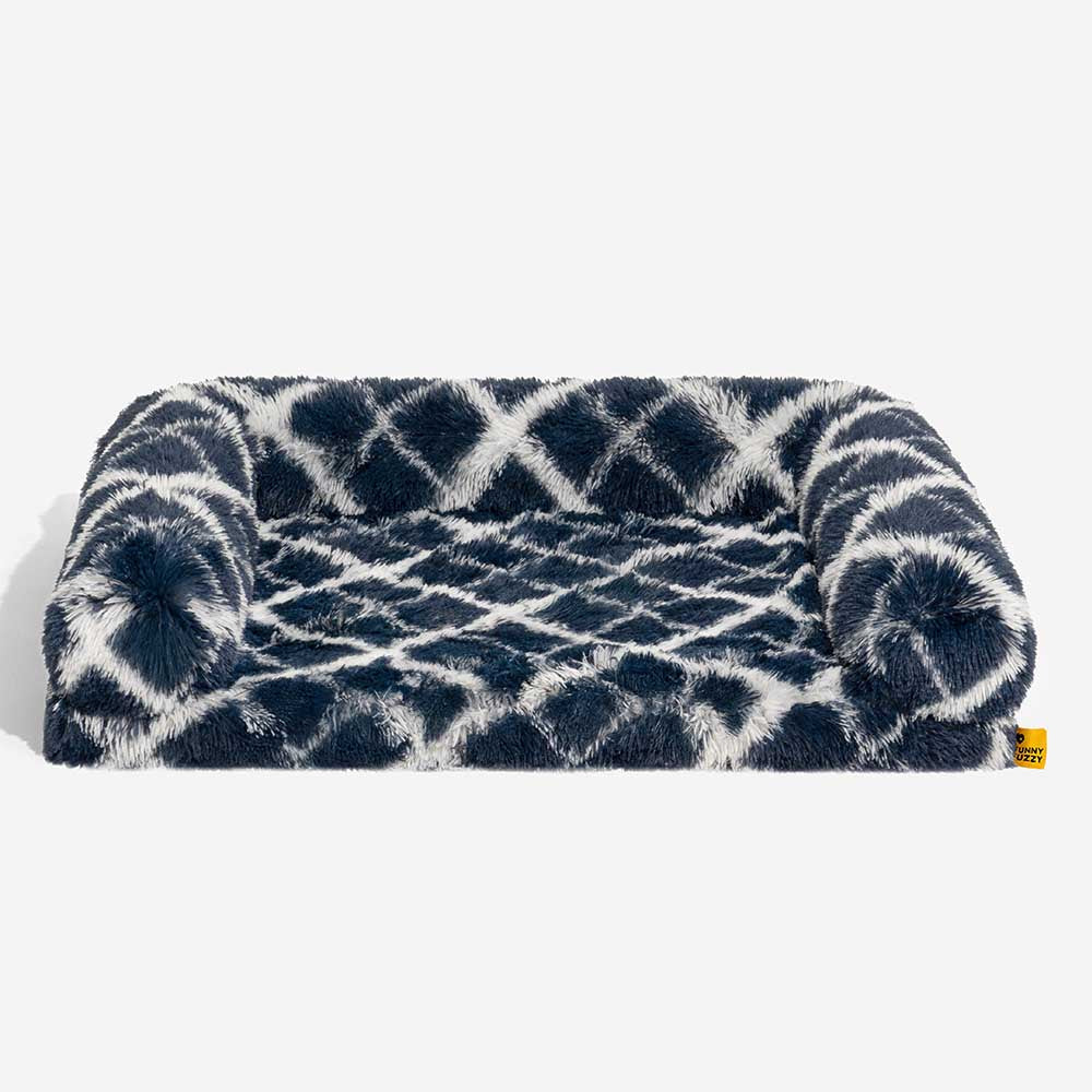 Sofá cama ortopédico para gatos con diseño de cuadros clásico - Comodidad acogedora
