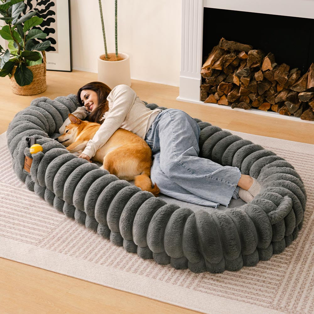 Almohada ortopédica extra grande, suave y esponjosa para perros, Cama Dount con deseño clásico para humanos y mascotas