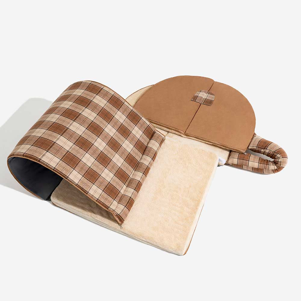 Cama ortopédica para perros con diseño clásico de cuadros escoceses - Warm Retreat