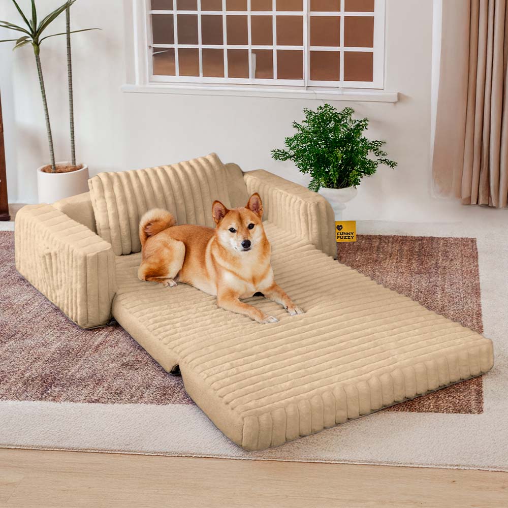 Cama ortopédica para humanos y perros con relleno cremoso y esponjoso: comodidad expandible