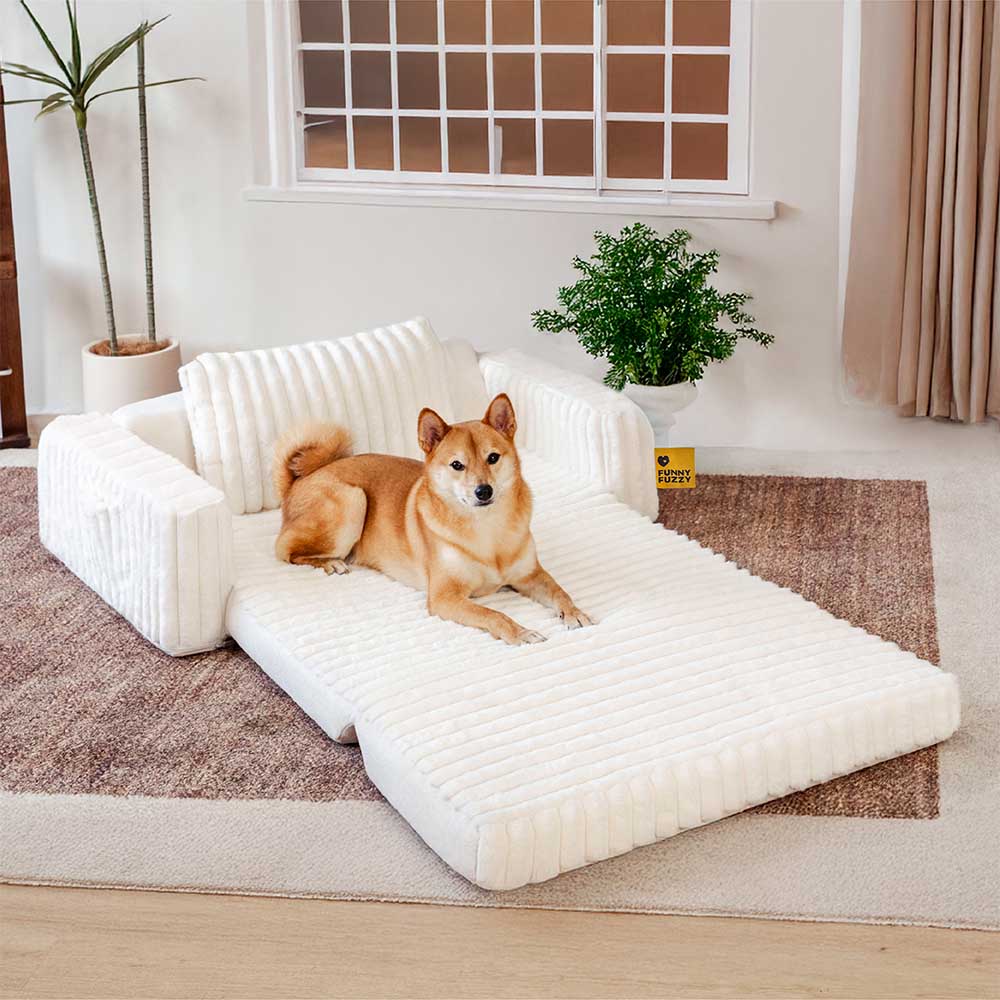 Cama ortopédica para humanos y perros con relleno cremoso y esponjoso: comodidad expandible