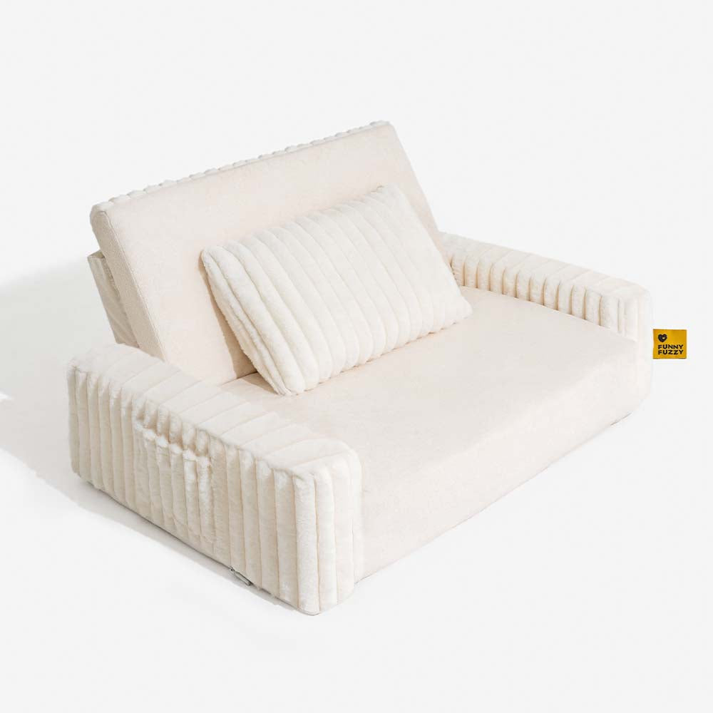 Cama ortopédica para humanos y perros con relleno cremoso y esponjoso: comodidad expandible