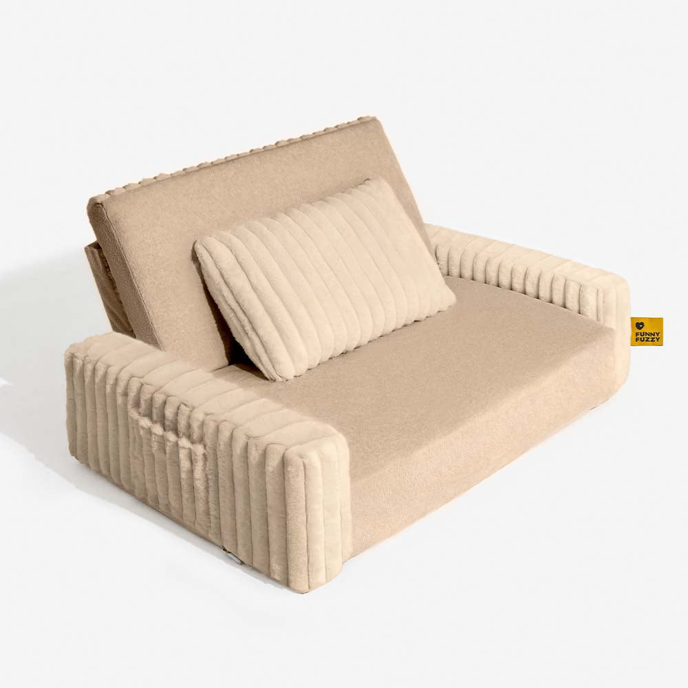 Cama ortopédica para humanos y perros con relleno cremoso y esponjoso: comodidad expandible