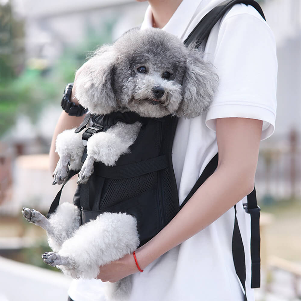 Mochila para perros portátil, ajustable y transpirable con asa frontal