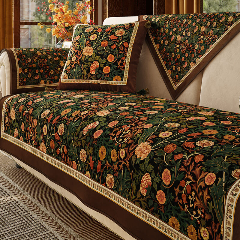 Garden Vintage Muebles de lujo protectoras Cubiertas de sofá sin deslizamiento