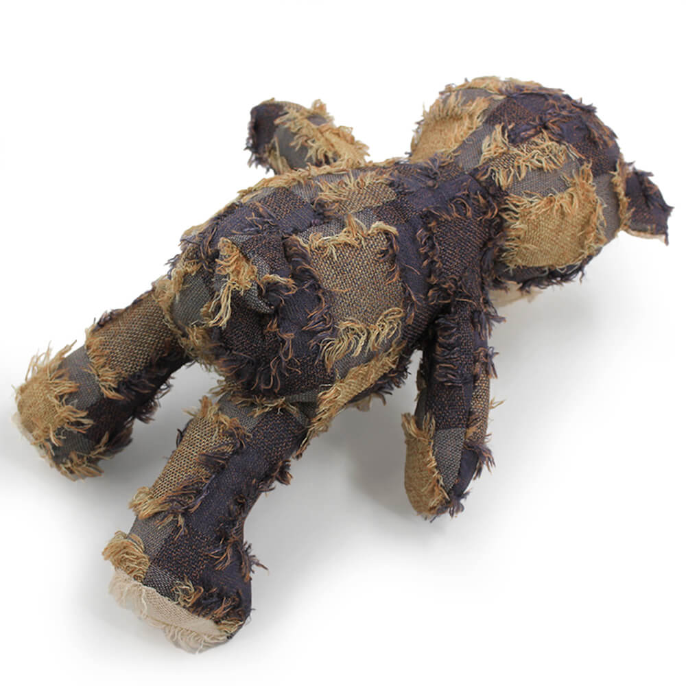 Oso de peluche para perros masticable, duradero y rústico, de mezclilla