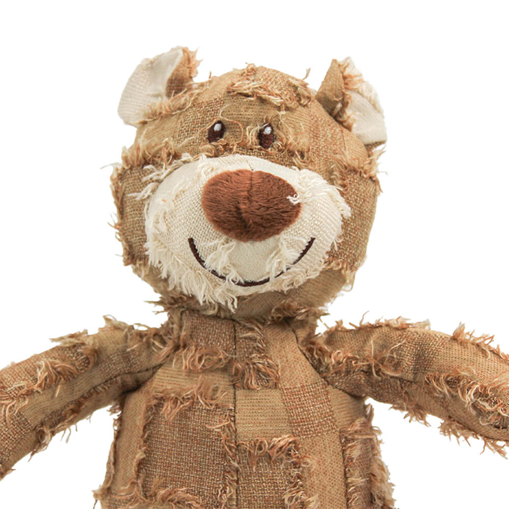 Oso de peluche para perros masticable, duradero y rústico, de mezclilla