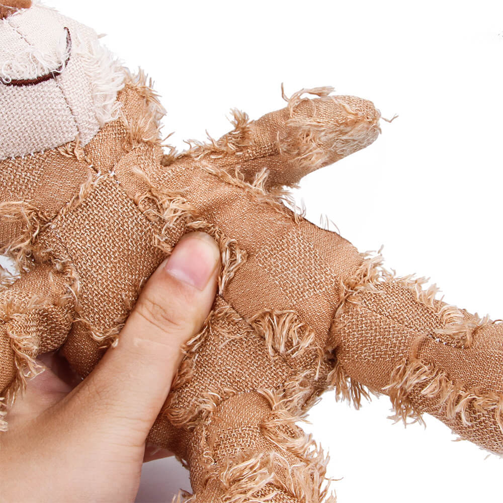 Oso de peluche para perros masticable, duradero y rústico, de mezclilla