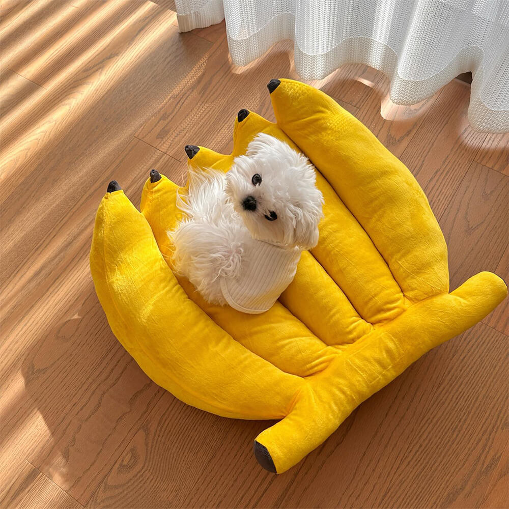 Cama para perros en forma de plátano, suave y adorable